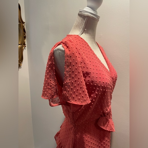 Lulus Rusty Rose Ruffled Midi Dress - Picture 3 of 4